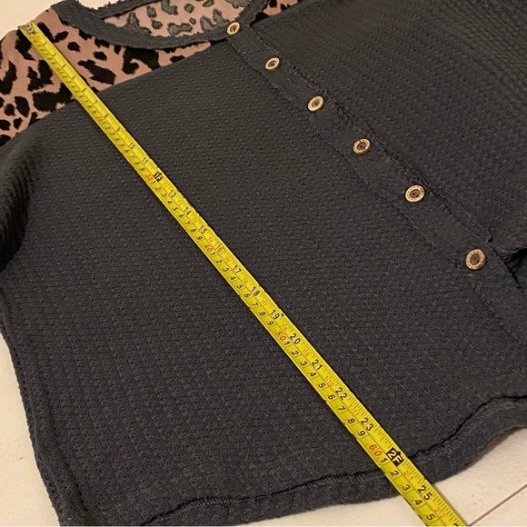 Umgee Women’s Waffle Knit Long  Sleeve Mixed Pattern Boho Peasant Size S - Picture 9 of 10